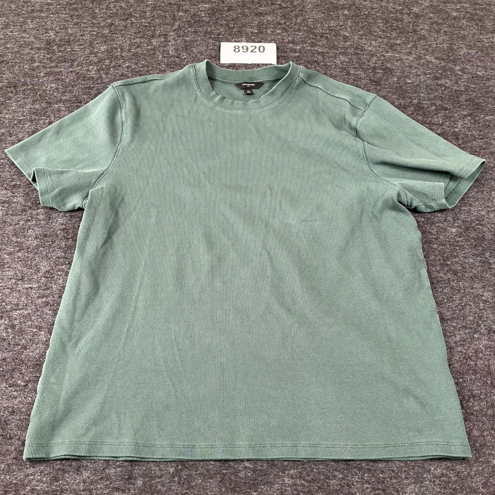 Banana Republic T Shirt Mens XL Green Waffle Knit Cotton Crew Neck‎ Casual